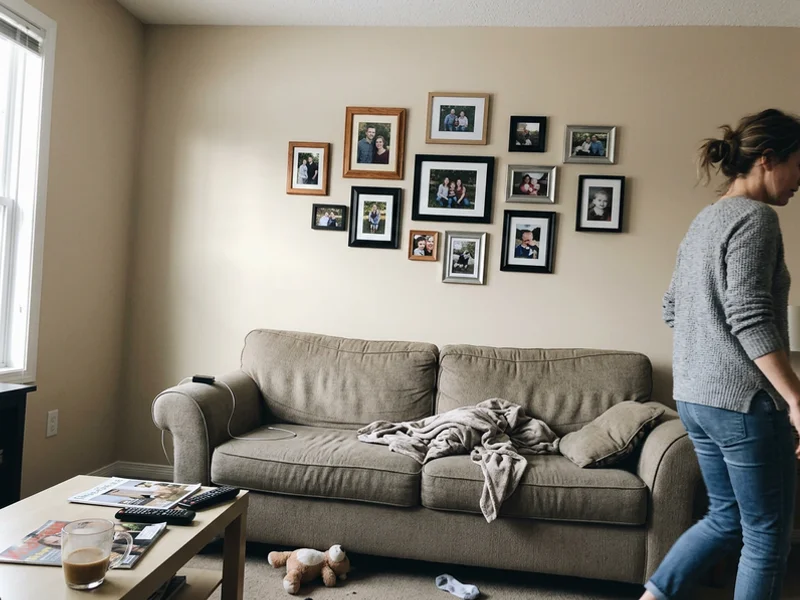 Finished living room wall with an invisible drywall repair